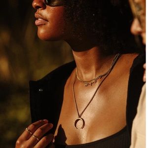 Chase Your Stars Half Moon Necklce